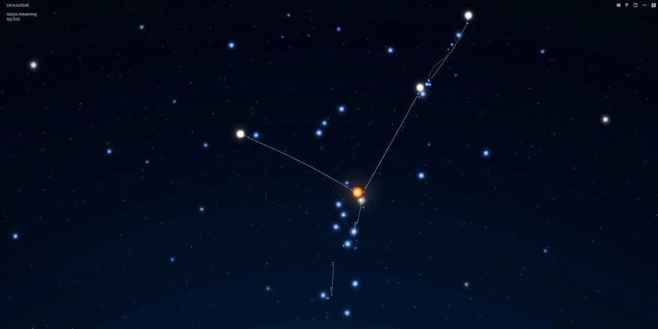 Screenshot der Astral Voyages Sternenkarte